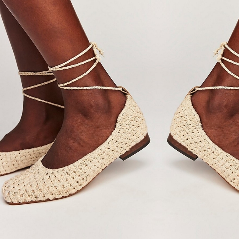 Free People Ellie Crochet Ballet Flats